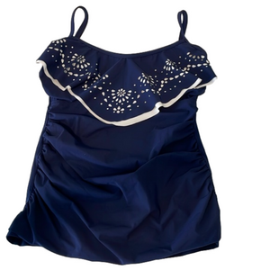 Profile by Gottex navy swim top tankini sz 36D